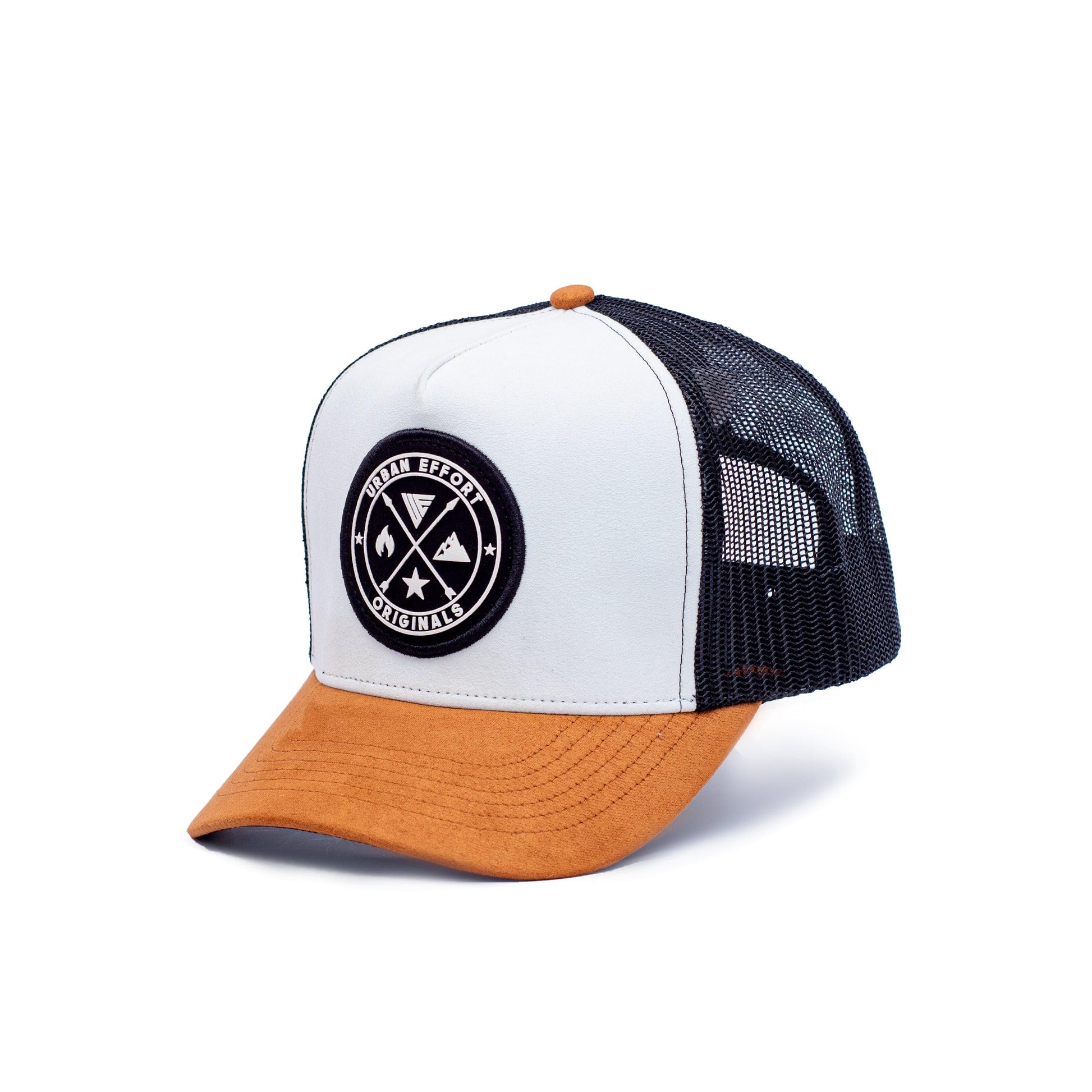 Black + White + Brown Trucker Hat | Original's | Urban Effort - Urban Effort