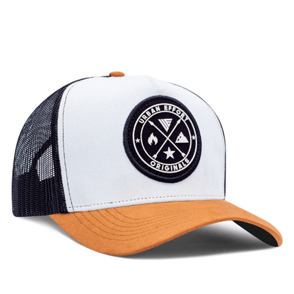 Black + White + Brown Trucker Hat | Original's | Urban Effort - Urban Effort